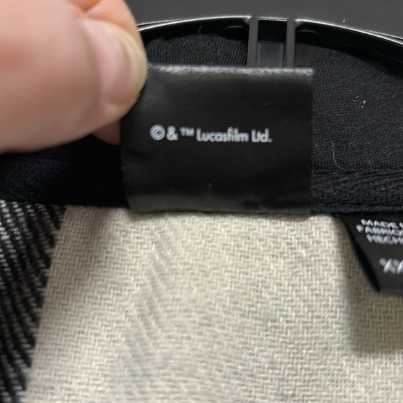 Men’s XXL Star Wars Lucasfilm Ltd. Hoodie/jacket black/white plaid, Darth Vader - Picture 6 of 12